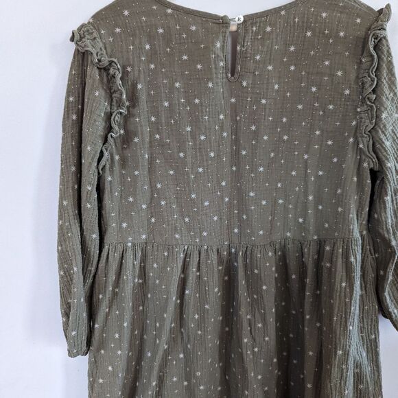 Rylee and Cru Olive Stars Velvet Tie Mini Dress S Small - Picture 7 of 7